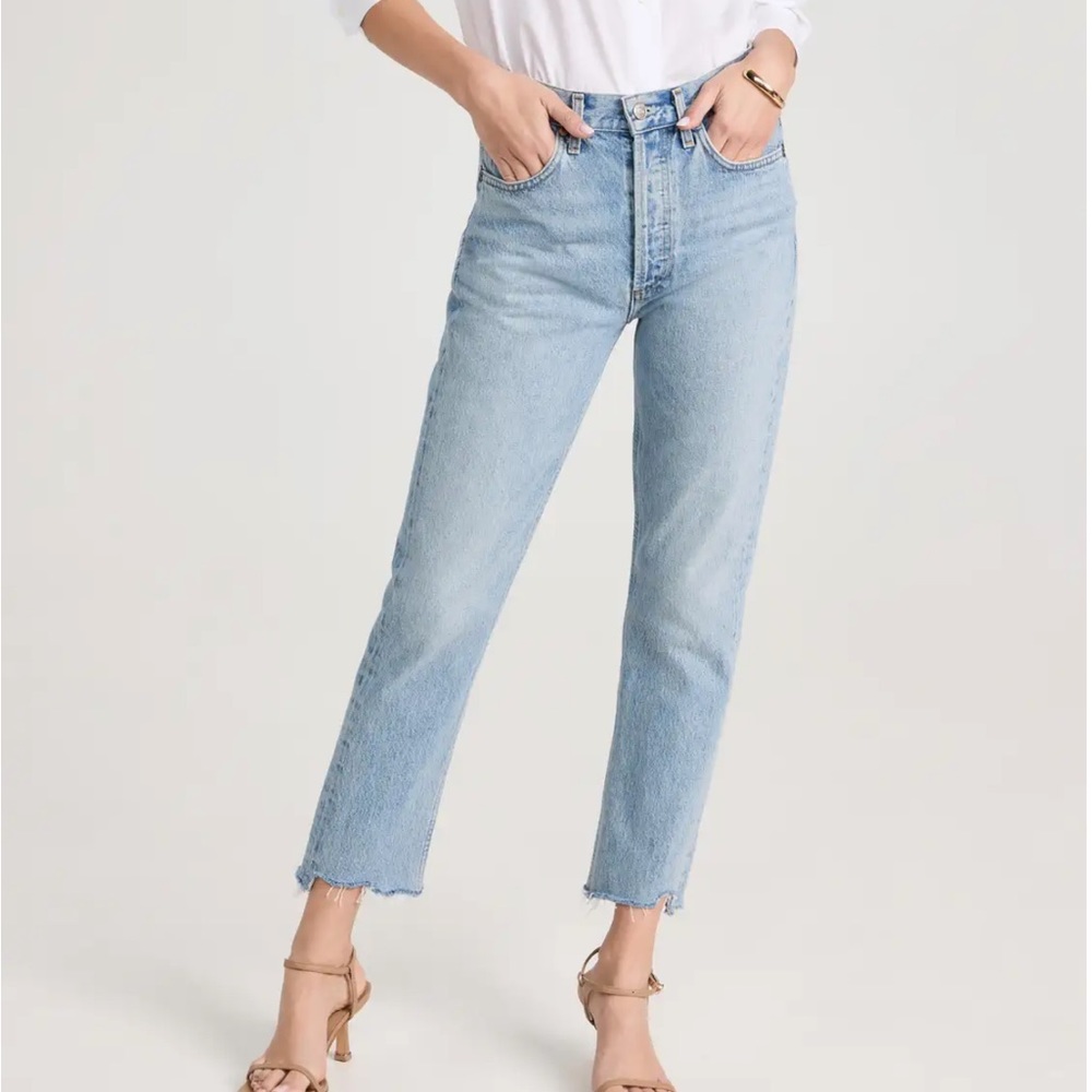 AGOLDE Riley High Rise Straight Crop Jeans Zephyr Wash Size 26